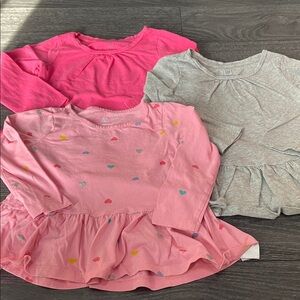 Gap Kids Set of 3 Peplum Long Sleeve Shirts